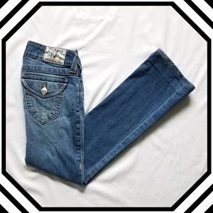 True Religion Medium Wash High Rise Boot Cut Jeans